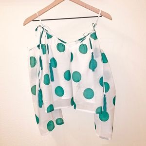 🙃 Needs love ❤️ NWOT Line & Dot Polka Dot Top